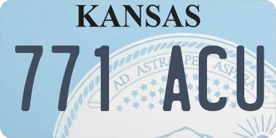 KS license plate 771ACU