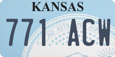 KS license plate 771ACW