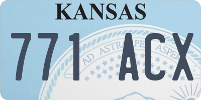 KS license plate 771ACX