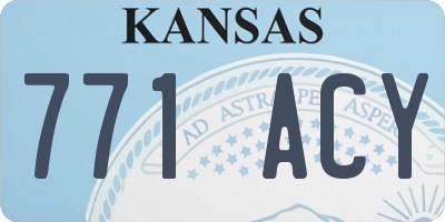 KS license plate 771ACY
