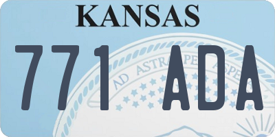 KS license plate 771ADA