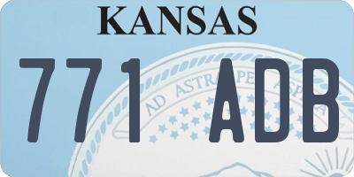 KS license plate 771ADB