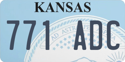 KS license plate 771ADC