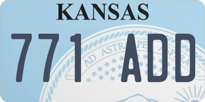 KS license plate 771ADD