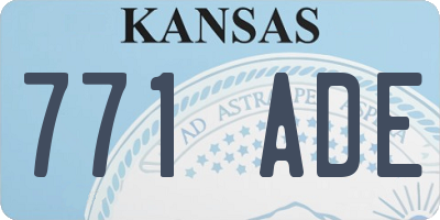 KS license plate 771ADE