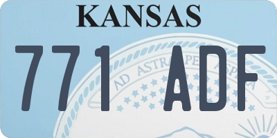 KS license plate 771ADF