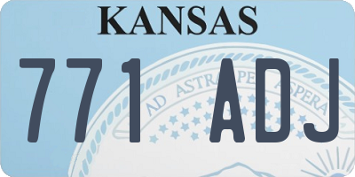 KS license plate 771ADJ