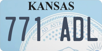 KS license plate 771ADL