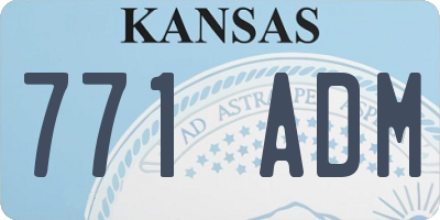 KS license plate 771ADM