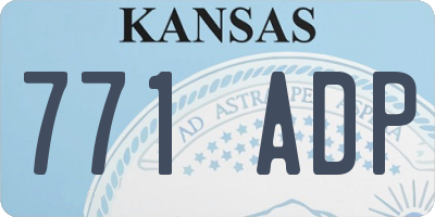 KS license plate 771ADP