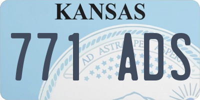 KS license plate 771ADS
