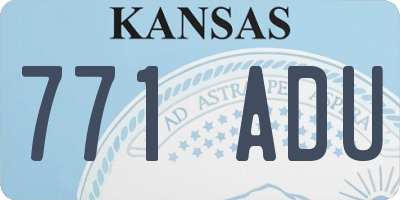 KS license plate 771ADU