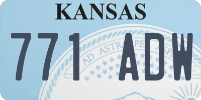 KS license plate 771ADW