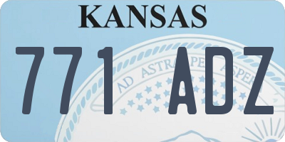 KS license plate 771ADZ