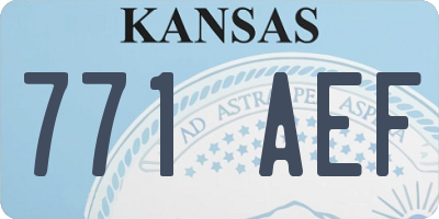 KS license plate 771AEF
