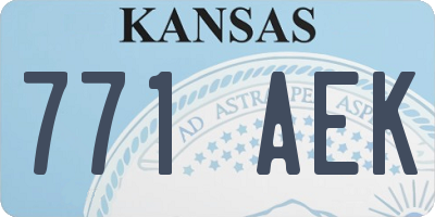 KS license plate 771AEK
