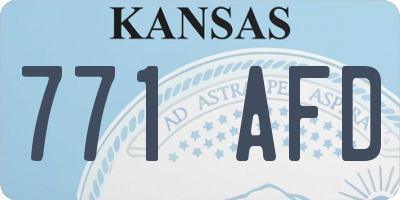 KS license plate 771AFD