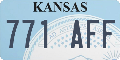 KS license plate 771AFF