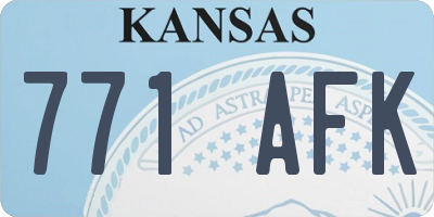KS license plate 771AFK