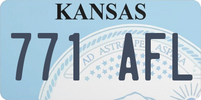 KS license plate 771AFL