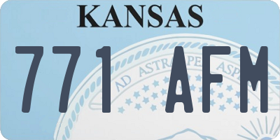 KS license plate 771AFM