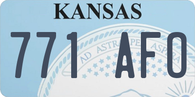 KS license plate 771AFO