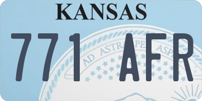 KS license plate 771AFR