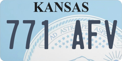 KS license plate 771AFV