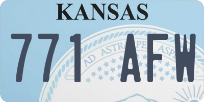 KS license plate 771AFW