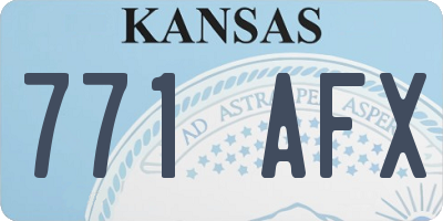 KS license plate 771AFX