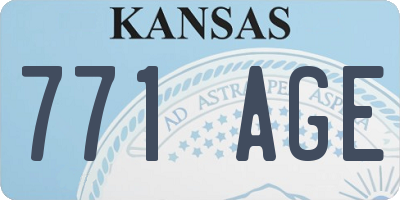 KS license plate 771AGE