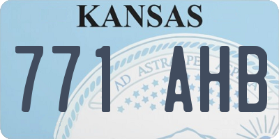 KS license plate 771AHB