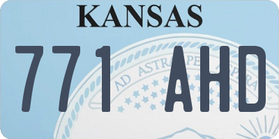 KS license plate 771AHD