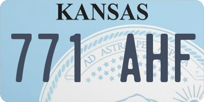 KS license plate 771AHF