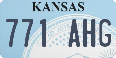 KS license plate 771AHG