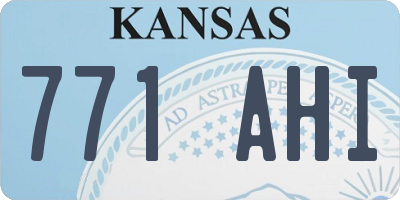 KS license plate 771AHI
