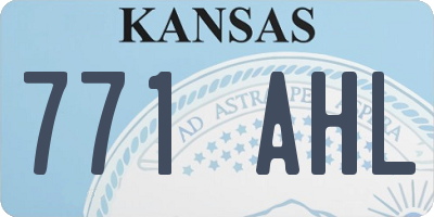 KS license plate 771AHL