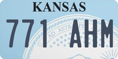 KS license plate 771AHM