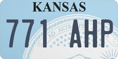 KS license plate 771AHP