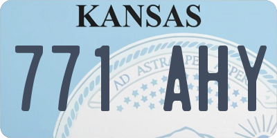 KS license plate 771AHY