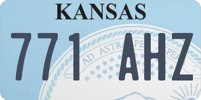 KS license plate 771AHZ