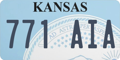 KS license plate 771AIA