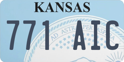 KS license plate 771AIC