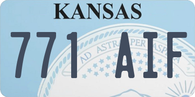KS license plate 771AIF