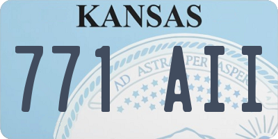 KS license plate 771AII