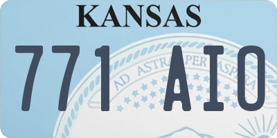 KS license plate 771AIO