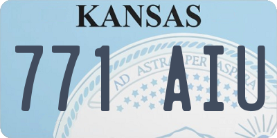 KS license plate 771AIU