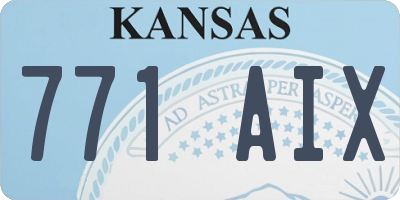 KS license plate 771AIX