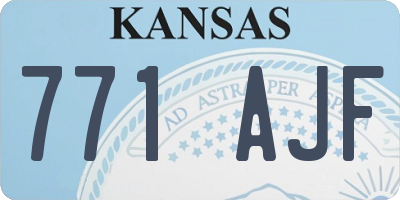 KS license plate 771AJF