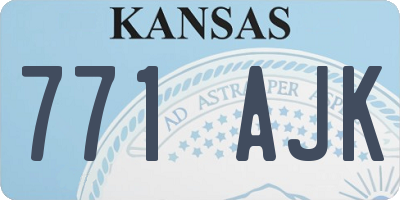 KS license plate 771AJK